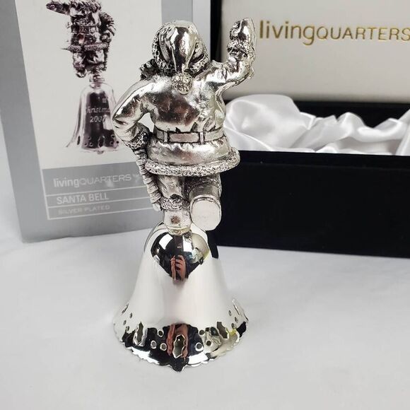 LivingQuarters Santa Bell Silver Plated 2007 with Box - Picture 5 of 5